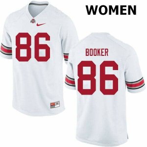 Women's Ohio State Buckeyes #86 Chris Booker White Nike NCAA College Football Jersey High Quality NLF7444RH